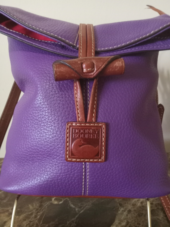 Dooney & Bourke Handbags - Dooney & Bourke Purple Pebbled Leather Crossbody Bag EUC